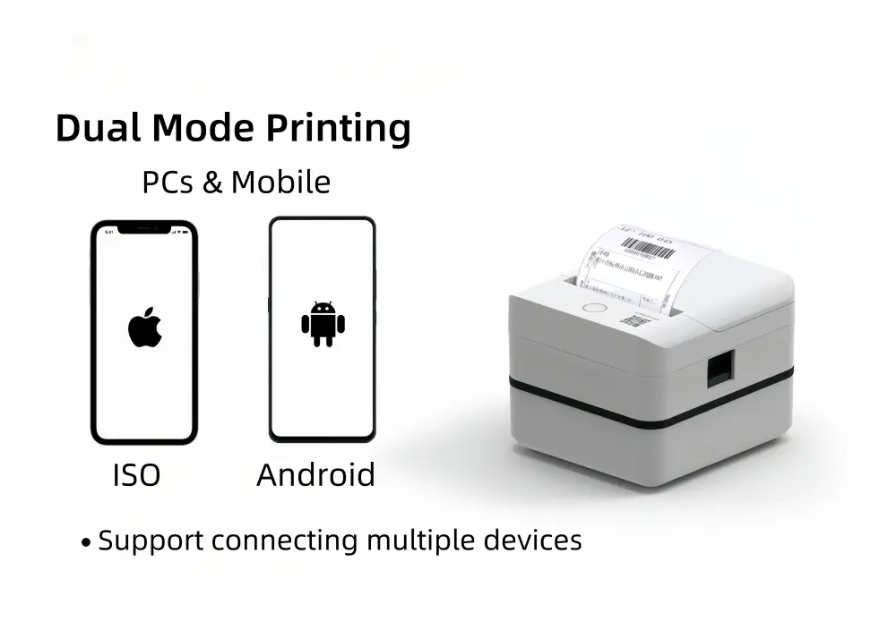 The C30 is a New Designed desktop label maker and a next-generation 80mm (3-inch) mobile thermal printer, ideal for indoor enterprise applications